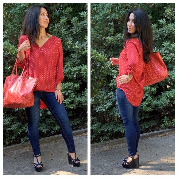 ✨LAST ONE✨Red polka dot tunic top - Picture 4 of 8